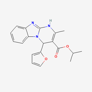molecular formula C19H19N3O3 B1672192 4-(2-Furanyl)-4,10-dihydro-2-methylpyrimido[1,2-a]benzimidazole-3-carboxylic acid-1-methylethyl ester CAS No. 932191-62-3