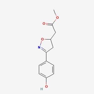 molecular formula C12H13NO4 B1672206 5-Isoxazoleacetic acid, 4,5-dihydro-3-(4-hydroxyphenyl)-, methyl ester CAS No. 478336-92-4