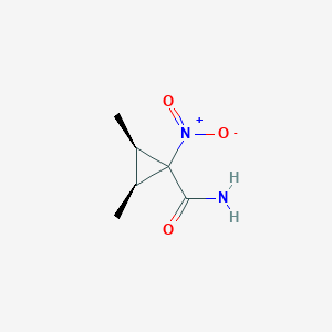 molecular formula C6H10N2O3 B167222 Cyclopropanecarboxamide, 2,3-dimethyl-1-nitro-, (1alpha,2alpha,3alpha)-(9CI) CAS No. 132350-80-2