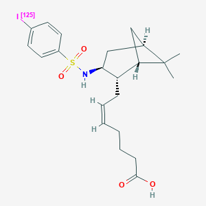 molecular formula C22H30INO4S B167224 (Z)-7-[(1S,2S,3S,5R)-3-[(4-(125I)Iodanylphenyl)sulfonylamino]-6,6-dimethyl-2-bicyclo[3.1.1]heptanyl]hept-5-enoic acid CAS No. 133538-59-7