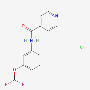 molecular formula C13H11ClF2N2O2 B1672265 Isonicotinamide, N-(3-difluoromethoxyphenyl)-, hydrochloride CAS No. 54231-56-0