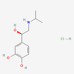 molecular formula C11H18ClNO3 B1672274 (-)-Isoproterenol hydrochloride CAS No. 5984-95-2