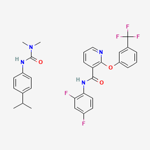 molecular formula C31H29F5N4O3 B1672290 Blutron CAS No. 100920-69-2