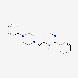 B1672302 (+)-(6S)-3,4,5,6-Tetrahydro-2-phenyl-6-((4-phenyl-1-piperazinyl)methyl)pyrimidine CAS No. 562104-72-7