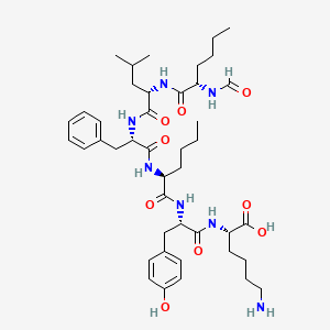 molecular formula C43H65N7O9 B1672311 N-Formyl-nle-leu-phe-nle-tyr-lys CAS No. 71901-21-8
