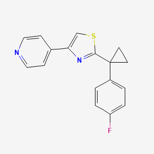 B1672312 2-(1-(4-Fluorophenyl)cyclopropyl)-4-(pyridin-4-yl)thiazole CAS No. 862250-23-5