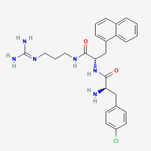 molecular formula C26H31ClN6O2 B1672319 L-Alaninamide, 4-chloro-D-phenylalanyl-N-(3-((aminoiminomethyl)amino)propyl)-3-(1-naphthalenyl)- CAS No. 168825-65-8