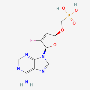 molecular formula C10H11FN5O5P B1672340 ({[(2R,5R)-5-(6-amino-9H-purin-9-yl)-4-fluoro-2,5-dihydrofuran-2-yl]oxy}methyl)phosphonic acid CAS No. 875608-25-6