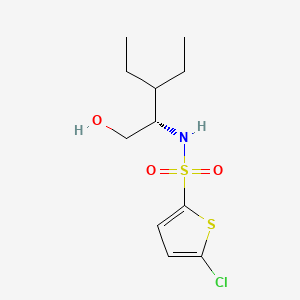 molecular formula C11H18ClNO3S2 B1672343 2-Thiophenesulfonamide, 5-chloro-N-((1S)-2-ethyl-1-(hydroxymethyl)butyl)- CAS No. 443989-01-3
