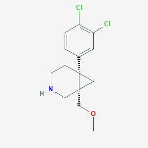 molecular formula C14H17Cl2NO B1672351 (1S,6R)-6-(3,4-Dichlorophenyl)-1-(methoxymethyl)-3-azabicyclo[4.1.0]heptane CAS No. 1013098-04-8