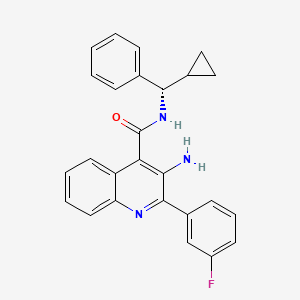 3-amino-N-[(S)-cyclopropyl(phenyl)methyl]-2-(3-fluorophenyl)quinoline-4-carboxamide
