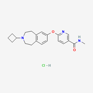 molecular formula C21H26ClN3O2 B1672364 6-[(3-cyclobutyl-1,2,4,5-tetrahydro-3-benzazepin-7-yl)oxy]-N-methylpyridine-3-carboxamide;hydrochloride CAS No. 945493-87-8