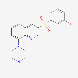 molecular formula C20H20FN3O2S B1672366 3-(3-fluorophenyl)sulfonyl-8-(4-methylpiperazin-1-yl)quinoline CAS No. 607742-80-3