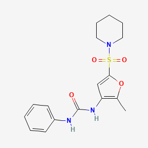 molecular formula C17H21N3O4S B1672373 3-[2-Methyl-5-(piperidine-1-sulfonyl)furan-3-yl]-1-phenylurea CAS No. 685506-42-7