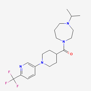 molecular formula C20H29F3N4O B1672381 (4-Propan-2-yl-1,4-diazepan-1-yl)-[1-[6-(trifluoromethyl)pyridin-3-yl]piperidin-4-yl]methanone CAS No. 799557-57-6