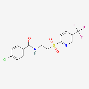 4-Chloro-N-[2-[5-(trifluoromethyl)pyridin-2-yl]sulfonylethyl]benzamide