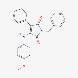 molecular formula C24H20N2O3 B1672386 1-Benzyl-3-(4-methoxyphenylamino)-4-phenylpyrrole-2,5-dione CAS No. 264206-85-1
