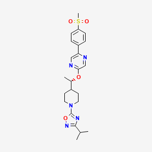 molecular formula C23H29N5O4S B1672398 2-[((1S)-1-{1-[3-(1-methylethyl)-1,2,4-oxadiazol-5-yl]-4-piperidinyl}ethyl)oxy]-5-[4-(methylsulfonyl)phenyl]pyrazine CAS No. 1032824-43-3