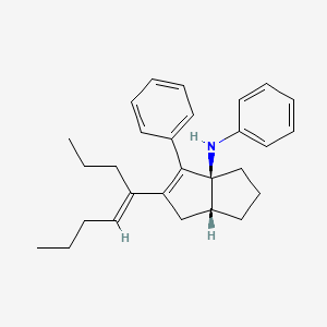 molecular formula C28H35N B1672402 (3as,6ar)-5-[(4e)-Oct-4-En-4-Yl]-N,4-Diphenyl-2,3,6,6a-Tetrahydropentalen-3a(1h)-Amine CAS No. 1276664-65-3