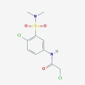molecular formula C10H12Cl2N2O3S B1672413 2-chloro-N-[4-chloro-3-(dimethylsulfamoyl)phenyl]acetamide CAS No. 568544-03-6