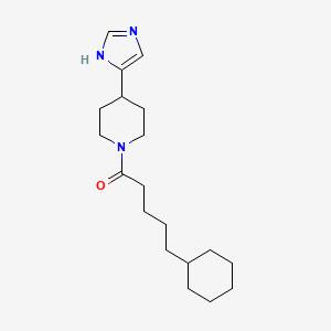 molecular formula C19H31N3O B1672414 1-(4-(1H-咪唑-5-基)哌啶-1-基)-5-环己基戊烷-1-酮 CAS No. 152241-24-2
