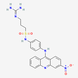 molecular formula C23H24ClN7O4S B1672417 2-[3-[[4-[(3-Nitroacridin-9-yl)amino]phenyl]sulfamoyl]propyl]guanidine CAS No. 63345-17-5