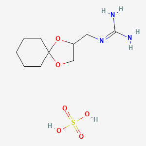 molecular formula C10H21N3O6S B1672425 1-(1,4-Dioxaspiro[4.5]decan-2-ylmethyl)guanidine Sulfate CAS No. 22195-34-2