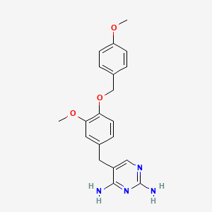 molecular formula C20H22N4O3 B1672454 5-(3-Methoxy-4-((4-methoxybenzyl)oxy)benzyl)pyrimidine-2,4-diamine CAS No. 870483-87-7