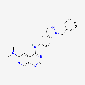 molecular formula C23H21N7 B1672456 N6,N6-dimethyl-N4-[1-(phenylmethyl)-5-indazolyl]pyrido[3,4-d]pyrimidine-4,6-diamine CAS No. 202272-68-2