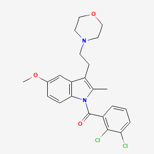 molecular formula C23H24Cl2N2O3 B1672461 (2,3-dichlorophenyl)(5-methoxy-2-methyl-3-(2-morpholinoethyl)-1H-indol-1-yl)methanone CAS No. 180002-83-9