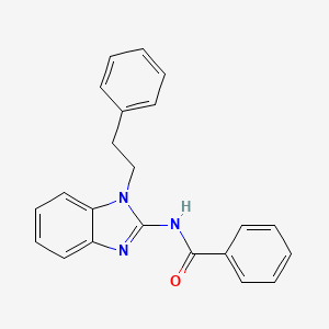molecular formula C22H19N3O B1672465 N-[1-(2-Phenylethyl)-1H-benzimidazol-2-yl]benzamide CAS No. 469861-49-2