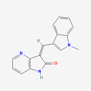 molecular formula C17H13N3O B1672466 1,3-二氢-3-[(1-甲基-1H-吲哚-3-基)亚甲基]-2H-吡咯并[3,2-b]吡啶-2-酮 CAS No. 504433-23-2