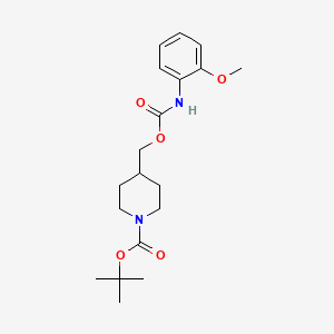 molecular formula C19H28N2O5 B1672468 Tert-butyl 4-({[(2-methoxyphenyl)carbamoyl]oxy}methyl)piperidine-1-carboxylate CAS No. 660846-41-3