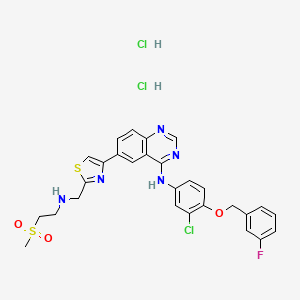 molecular formula C28H27Cl3FN5O3S2 B1672470 GW 583340 dihydrochloride CAS No. 1173023-85-2