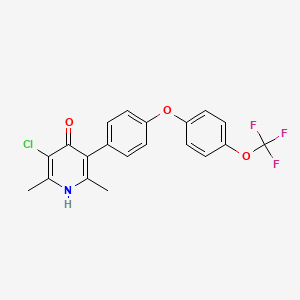 molecular formula C20H15ClF3NO3 B1672545 3-Chloro-2,6-Dimethyl-5-{4-[4-(Trifluoromethoxy)phenoxy]phenyl}pyridin-4-Ol CAS No. 137735-25-2