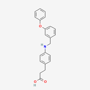 molecular formula C22H21NO3 B1672551 3-(4-((3-Phenoxybenzyl)amino)phenyl)propanoic acid CAS No. 885101-89-3
