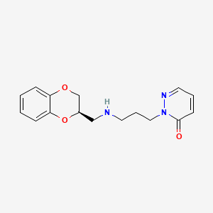molecular formula C16H19N3O3 B1672560 3(2H)-Pyridazinone, 2-(3-((((2R)-2,3-dihydro-1,4-benzodioxin-2-yl)methyl)amino)propyl)- CAS No. 185739-21-3