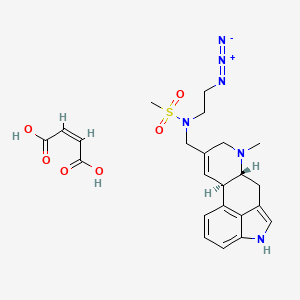 molecular formula C23H28N6O6S B1672564 Methanesulfonamide, N-(2-azidoethyl)-N-((8,9-didehydro-6-methylergolin-8-yl)methyl)-, (Z)-2-butenedioate (1:1) CAS No. 78463-86-2