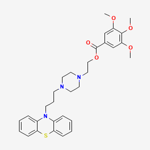 molecular formula C31H37N3O5S B1672570 2-(4-(3-(10H-Phenothiazin-10-yl)propyl)-1-piperazinyl)ethyl 3,4,5-trimethoxybenzoate CAS No. 991-70-8