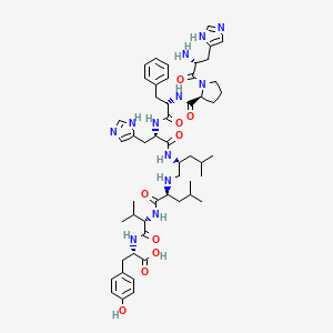 molecular formula C52H74N12O9 B1672583 D-HIS-PRO-PHE-HIS-LEU-PSI-(CH2NH)-*LEU-V AL-TYR CAS No. 82131-82-6