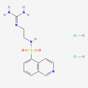 molecular formula C12H17Cl2N5O2S B1672588 5-Isoquinolinesulfonamide, N-[2-[(aminoiminomethyl)amino]ethyl]-,dihydrochloride CAS No. 92564-08-4