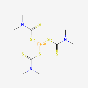molecular formula C9H18FeN3S6 B1672600 N,N-dimethylcarbamodithioate;iron(3+) CAS No. 14484-64-1
