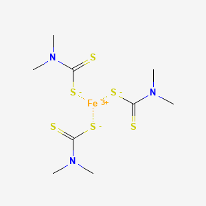 molecular formula C9H18FeN3S6<br>((CH3)2NCS2)3Fe<br>C9H18FeN3S6 B1672600 Ferbam CAS No. 14484-64-1