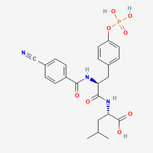 molecular formula C23H26N3O8P B1672648 (2S)-2-[(2S)-2-[(4-cyanophenyl)formamido]-3-[4-(phosphonooxy)phenyl]propanamido]-4-methylpentanoic acid CAS No. 725233-55-6