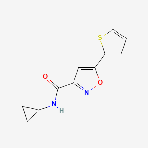 molecular formula C11H10N2O2S B1672652 N-Cyclopropyl-5-(thiophen-2-yl)isoxazole-3-carboxamide CAS No. 832115-62-5