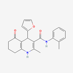 molecular formula C22H22N2O3 B1672654 4-(furan-2-yl)-2-methyl-5-oxo-N-(o-tolyl)-1,4,5,6,7,8-hexahydroquinoline-3-carboxamide CAS No. 886358-51-6