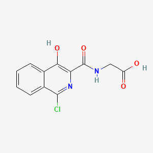 molecular formula C12H9ClN2O4 B1672656 N-[(1-Chloro-4-hydroxyisoquinolin-3-YL)carbonyl]glycine CAS No. 223387-75-5