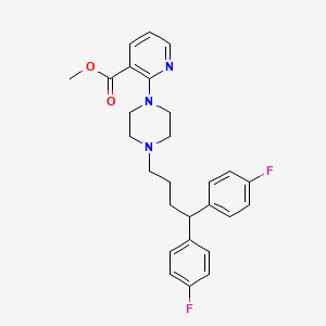 molecular formula C27H29F2N3O2 B1672657 Methyl 2-[4-[4,4-bis(4-fluorophenyl)butyl]piperazin-1-yl]pyridine-3-carboxylate CAS No. 150527-23-4