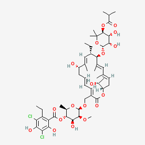 molecular formula C52H74Cl2O18 B1672665 Fidaxomycin CAS No. 873857-62-6