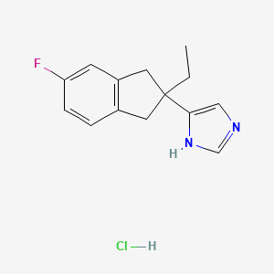 molecular formula C14H16ClFN2 B1672677 Fipamezole hydrochloride CAS No. 150586-72-4
